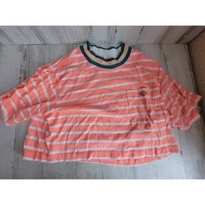 vintage Gotcha large L striped crop top shirt orange unique women's
